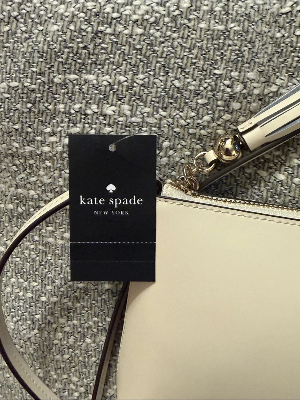 kate spade Ivy Streer Cream Leather Crossbody with Gold Hardware